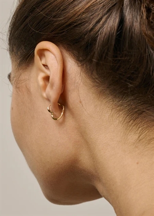 Organic heart small hoops Forgyldt Enamel 